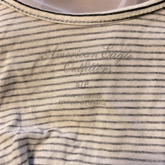 American Eagle - Small - Striped Black & White Crop Top - Picture 4 of 5